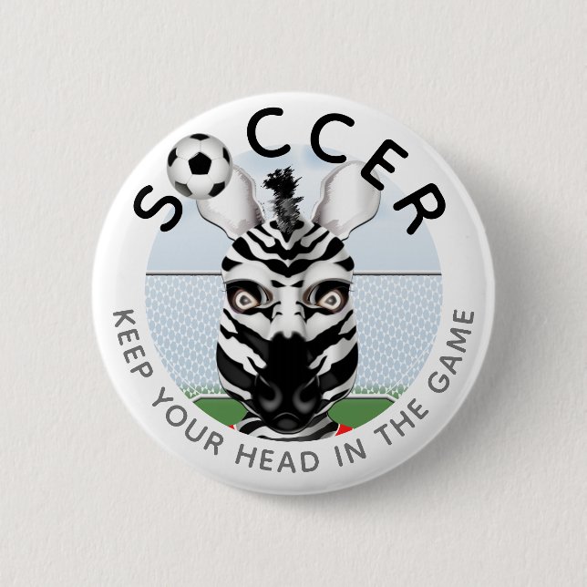 Zebra Fußball  Button (Vorderseite)