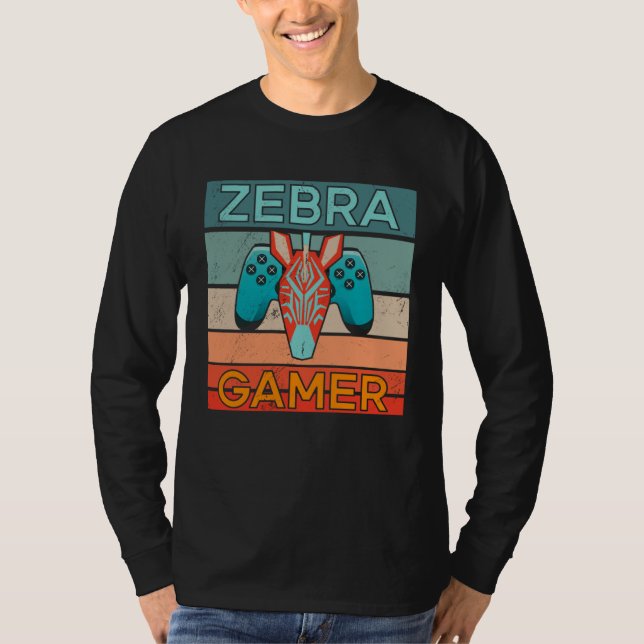Zebra Gamer Africa Gaming Game Animal Zebra T-Shirt (Vorderseite)