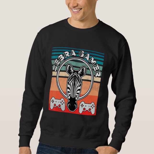 Zebra Gamer Can't Hear You I'm Gaming Zebra Gamer  Sweatshirt (Vorderseite)