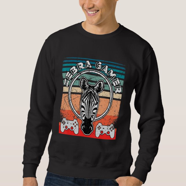 Zebra Gamer Can't Hear You I'm Gaming Zebra Gamer  Sweatshirt (Vorderseite)