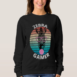 Zebra Gamer Graphic Design For Gamer Kids Men & Wo Sweatshirt