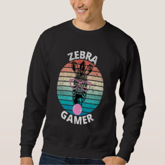 Zebra Gamer Graphic Design For Gamer Kids Men & Wo Sweatshirt