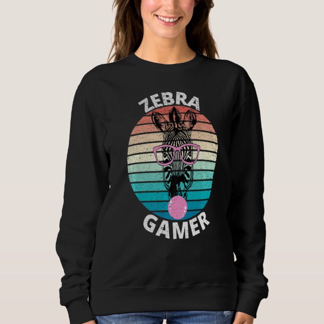 Zebra Gamer Graphic For Gamer Kids Men & Women  Sweatshirt (Vorderseite)