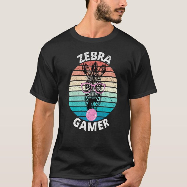 Zebra Gamer Graphic For Gamer Kids Men & Women  T-Shirt (Vorderseite)