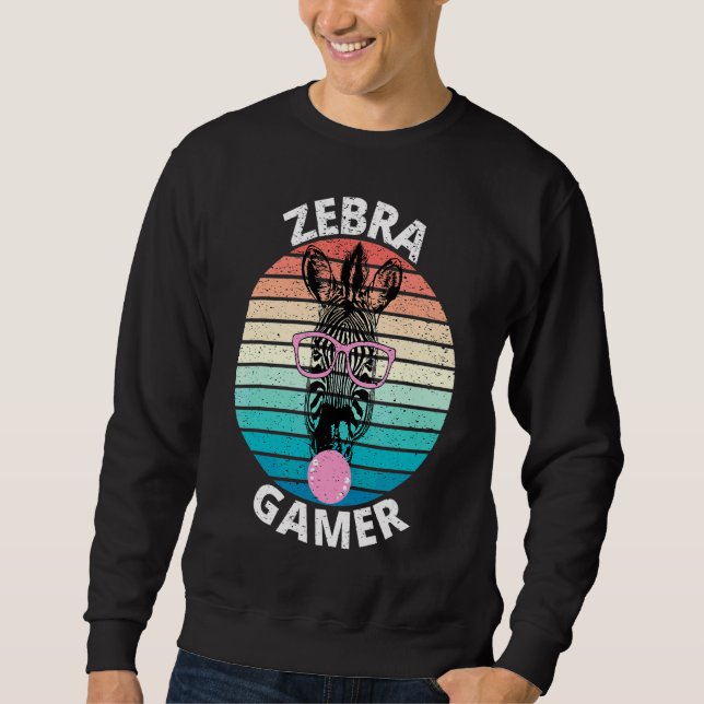 Zebra Gamer Graphic for Gamer Kids Sweatshirt (Vorderseite)