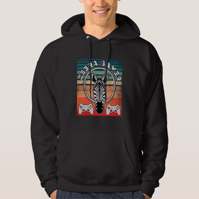 Zebra Gamer kann dich nicht hören, ich spiele Zebr Hoodie (Vorderseite)