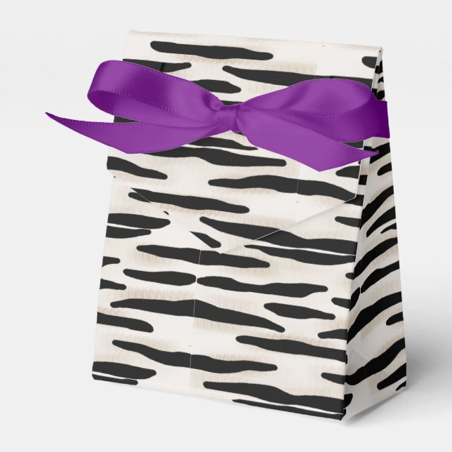 Zebra-Gastgeschenk mit Bogen Geschenkschachtel (Vorderseite)