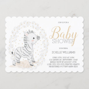 Zebra Gender Neutral Safari Baby Dusche Einladung