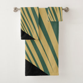 Zebra, geometrisch zyanisch, schwarz und beige badhandtuch set