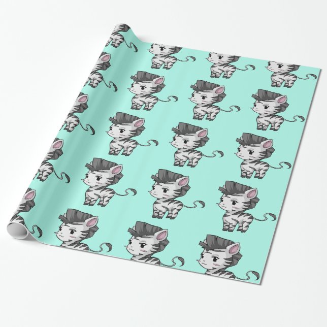 Zebra-Geschenkpapier Geschenkpapier (Ungerollt)