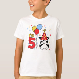 Zebra-Gesichts-5. Geburtstag T-Shirt