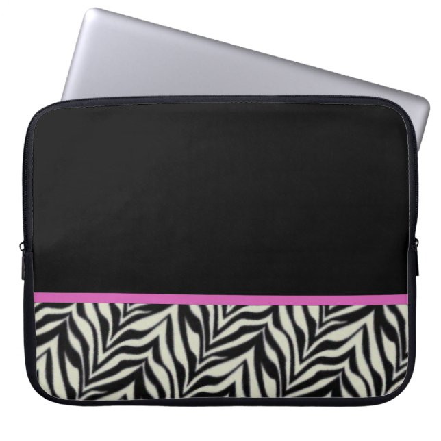 Zebra getrimmte Laptop-Tasche Laptopschutzhülle (Vorderseite)