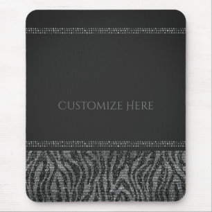 Zebra Glanz Pailletten Glam Chic Moderne Glamour Mousepad