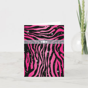 Zebra-Glitzer danken Ihnen, Rosa zu kardieren Dankeskarte