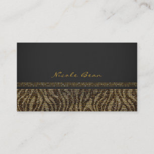 Zebra Glitzernde Pailletten Glam Chic Moderne Eleg Visitenkarte