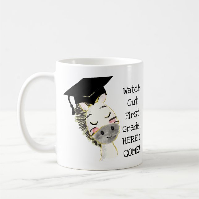 Zebra Graduate, hier komme ich zur klassischen Tas Kaffeetasse (Links)