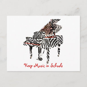 Zebra Grand Piano ~ Postkarte / Einladung