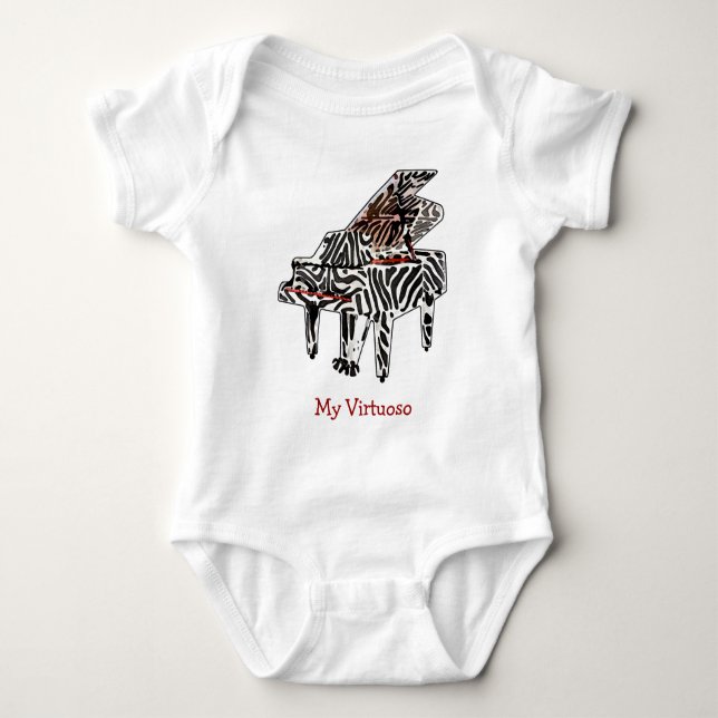 Zebra Grand Piano - Säugling Strampler UNISEX (Vorderseite)