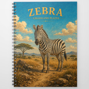 Zebra Grasland Ebenen Aquarell GeoSaga Notizblock