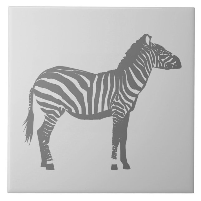 Zebra - Grauschattierungen Fliese (Vorderseite)