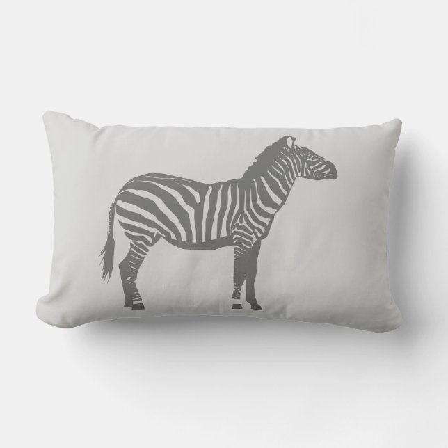 Zebra - Grauschattierungen Lendenkissen (Vorderseite)