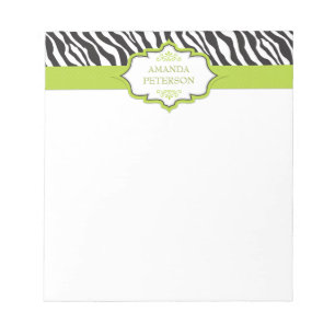 Zebra Green Ribbon Notepad Notizblock