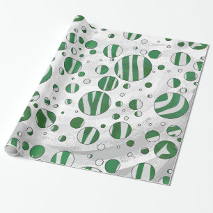 Zebra Green und White Polka Dot Geschenkpapier