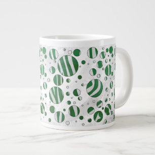 Zebra Green und White Polka Dot Jumbo-Tasse
