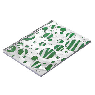 Zebra Green und White Polka Dot Notizblock