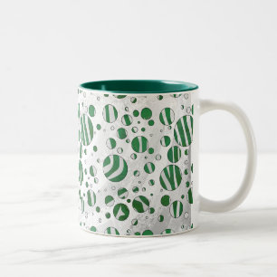Zebra Green und White Polka Dot Zweifarbige Tasse