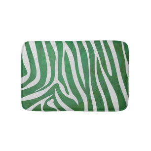 Zebra Green und White Print Badematte