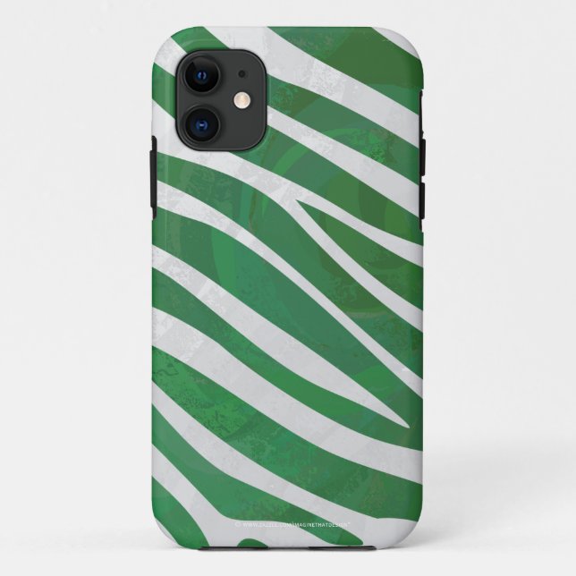 Zebra Green und White Print Case-Mate iPhone Hülle (Rückseite)