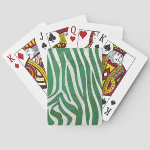 Zebra Green und White Print Spielkarten