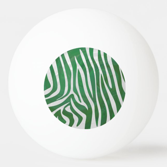 Zebra Green und White Print Tischtennisball (Vorderseite)