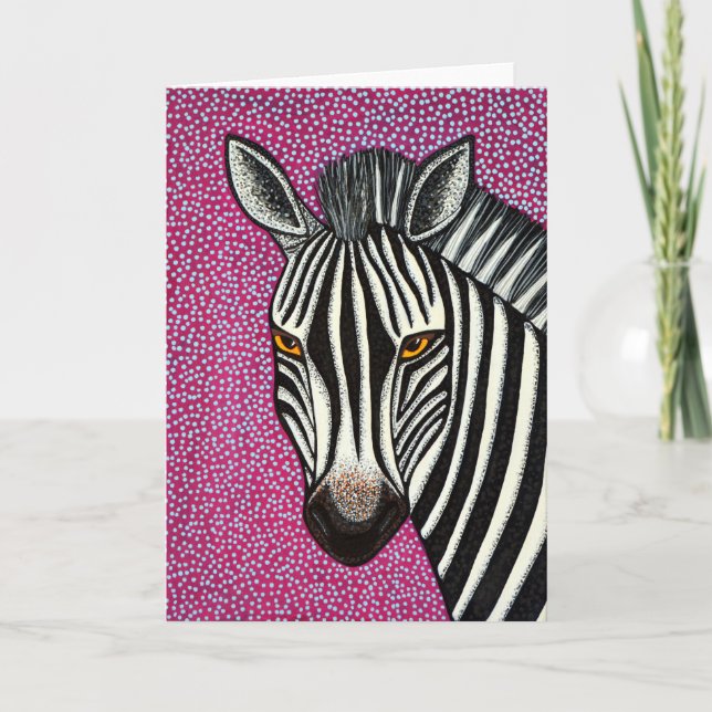 Zebra Greeting Card Karte (Vorderseite)