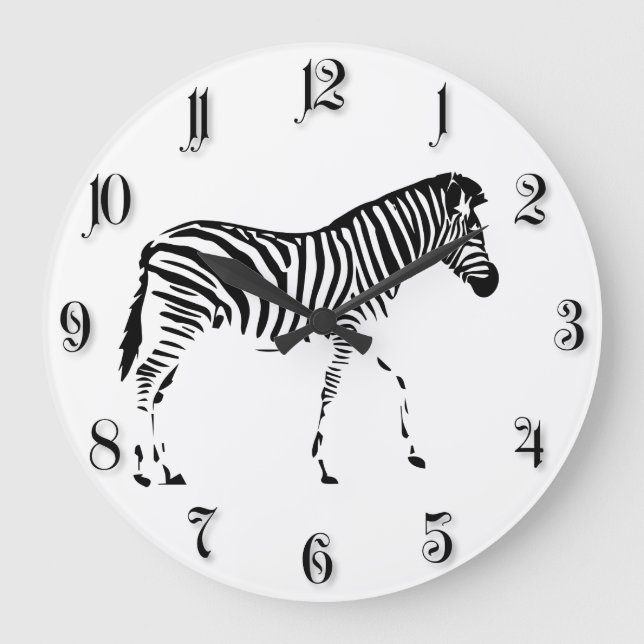 Zebra Große Wanduhr (Vorderseite)