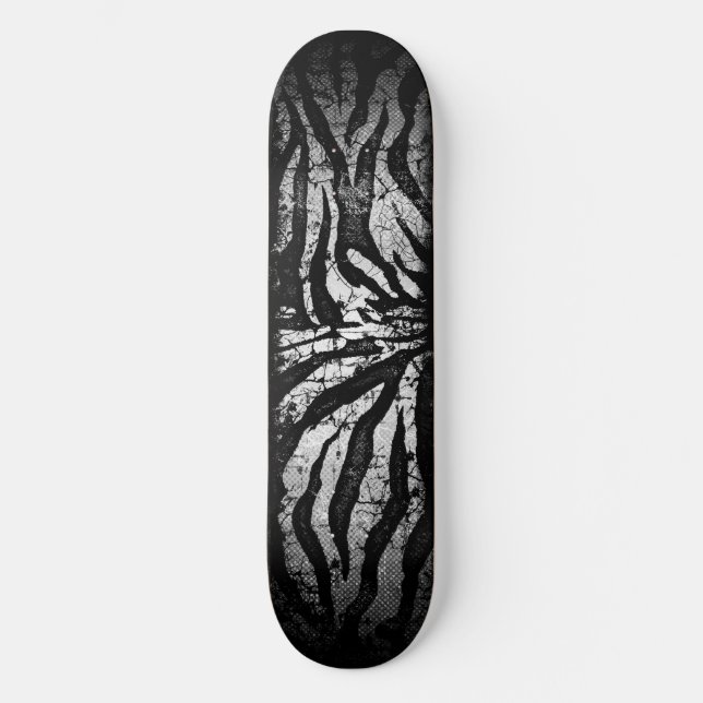 Zebra Grunge Skateboard Deck (Vorderseite)