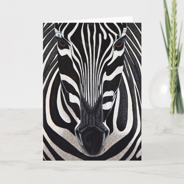 Zebra-Gruß-Karte Feiertagskarte (Vorderseite)