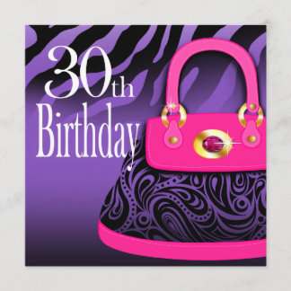 Zebra-Handtaschen-Paisley-Geldbeutel-30. Einladung