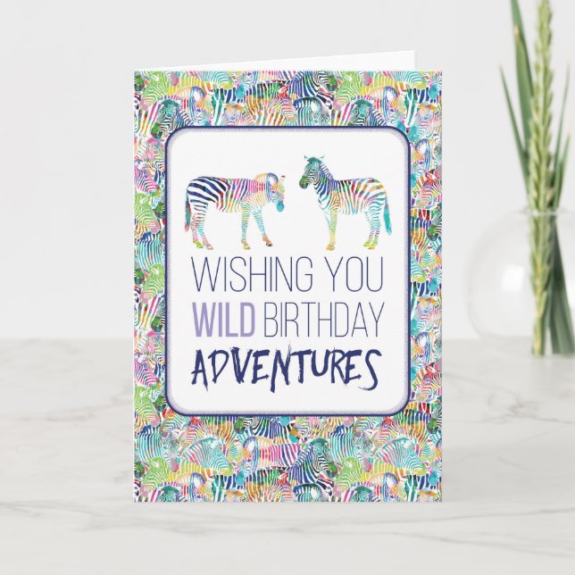Zebra Happy Birthday Card Karte (Vorderseite)