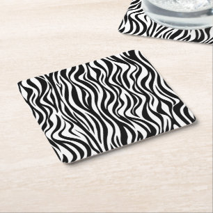 Zebra-Haut-Druck Rechteckiger Pappuntersetzer