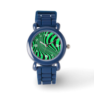 Zebra-Haut-Druck-Textur-Muster Armbanduhr