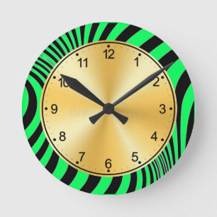 Zebra-Haut-Druck-Textur-Muster Runde Wanduhr