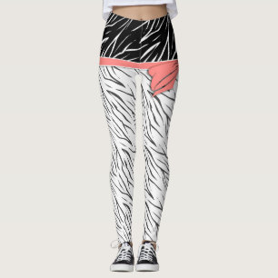 Zebra-Haut Schwarz-weiße Tigerstreifen pink Leggings