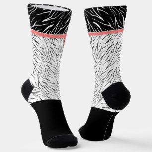 Zebra-Haut Schwarz-weiße Tigerstreifen pink Socken