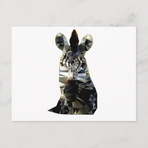 Zebra Head African Animal Low Poly Postkarte