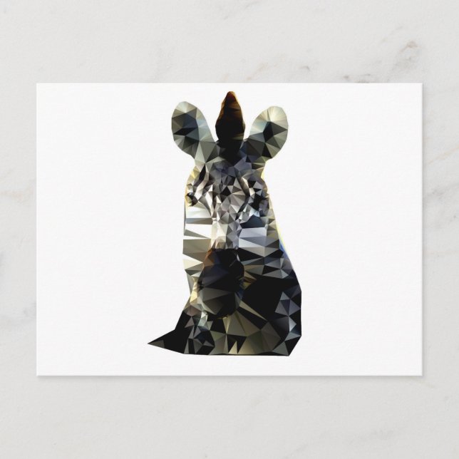 Zebra Head African Animal Low Poly Postkarte (Vorderseite)