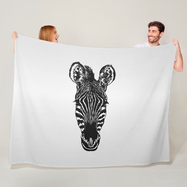 Zebra Head auf Silver Fleecedecke (Beispiel)