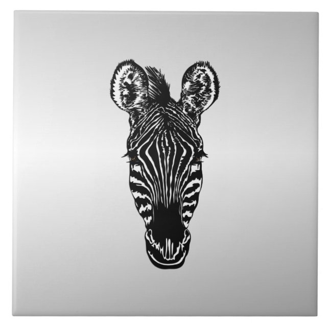 Zebra Head auf Silver Fliese (Vorderseite)
