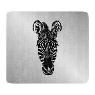 Zebra Head auf Silver Schneidebrett